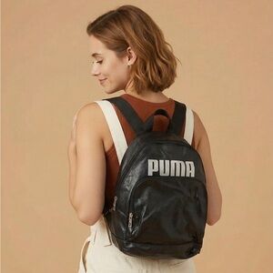 Puma black mini backpack, Black backpack